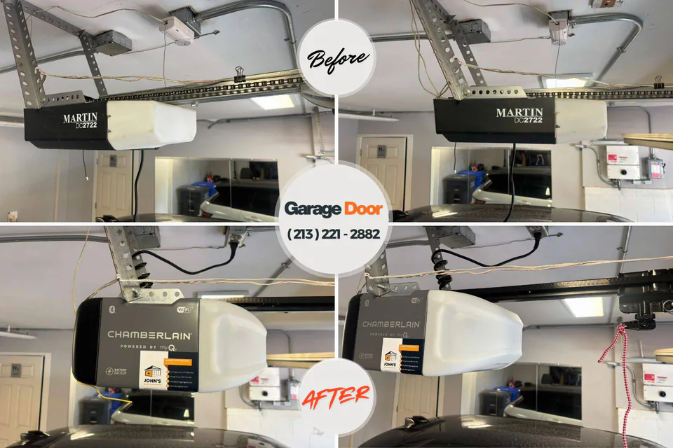 Before and after: garage door repair San Bernardino, CA